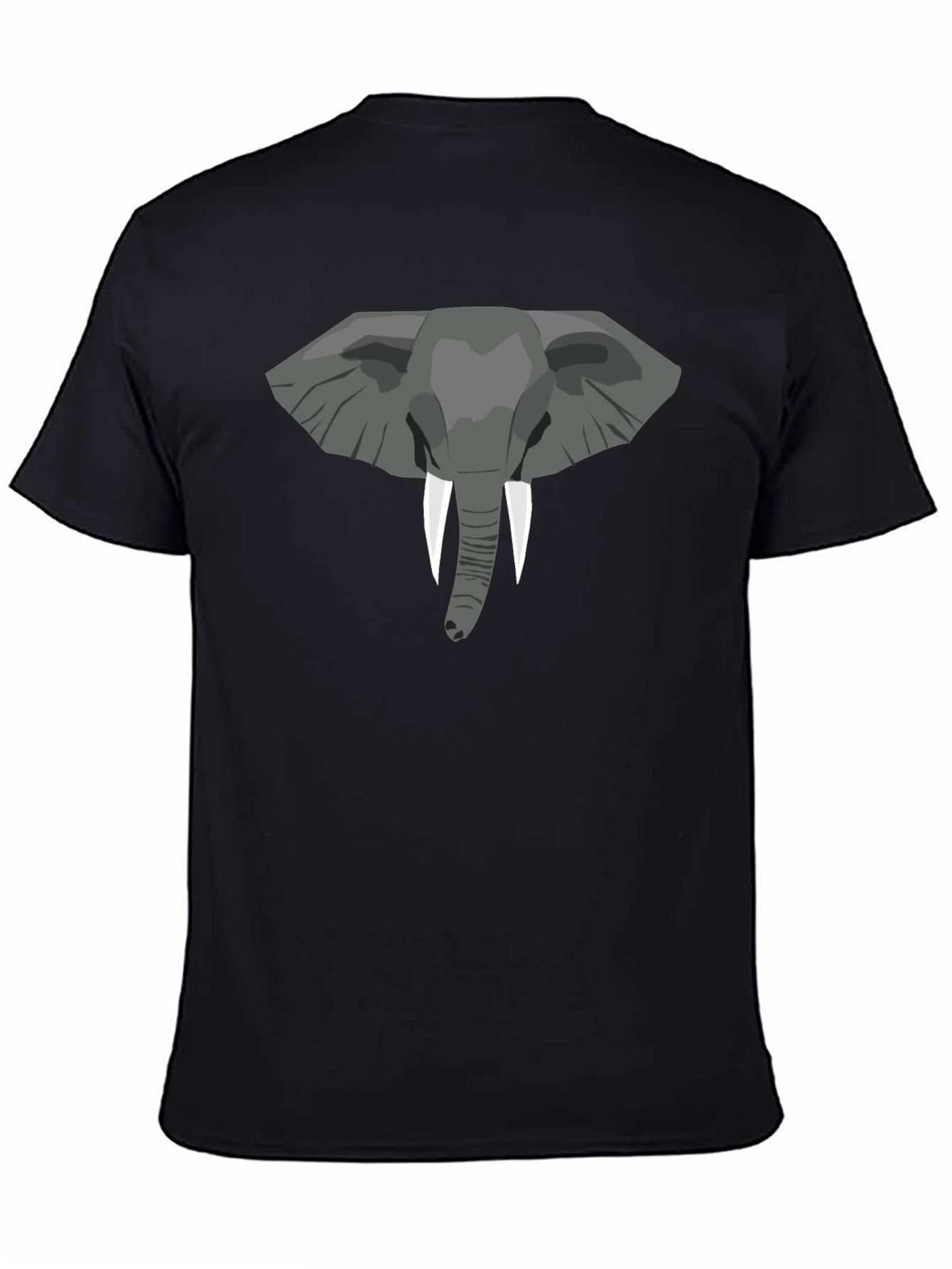 Elephant Graphic Tee - Black Cotton T-Shirt