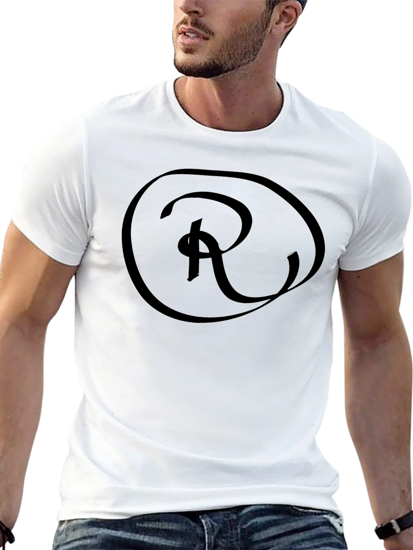 Black Graphic Tee - Stylish R Logo