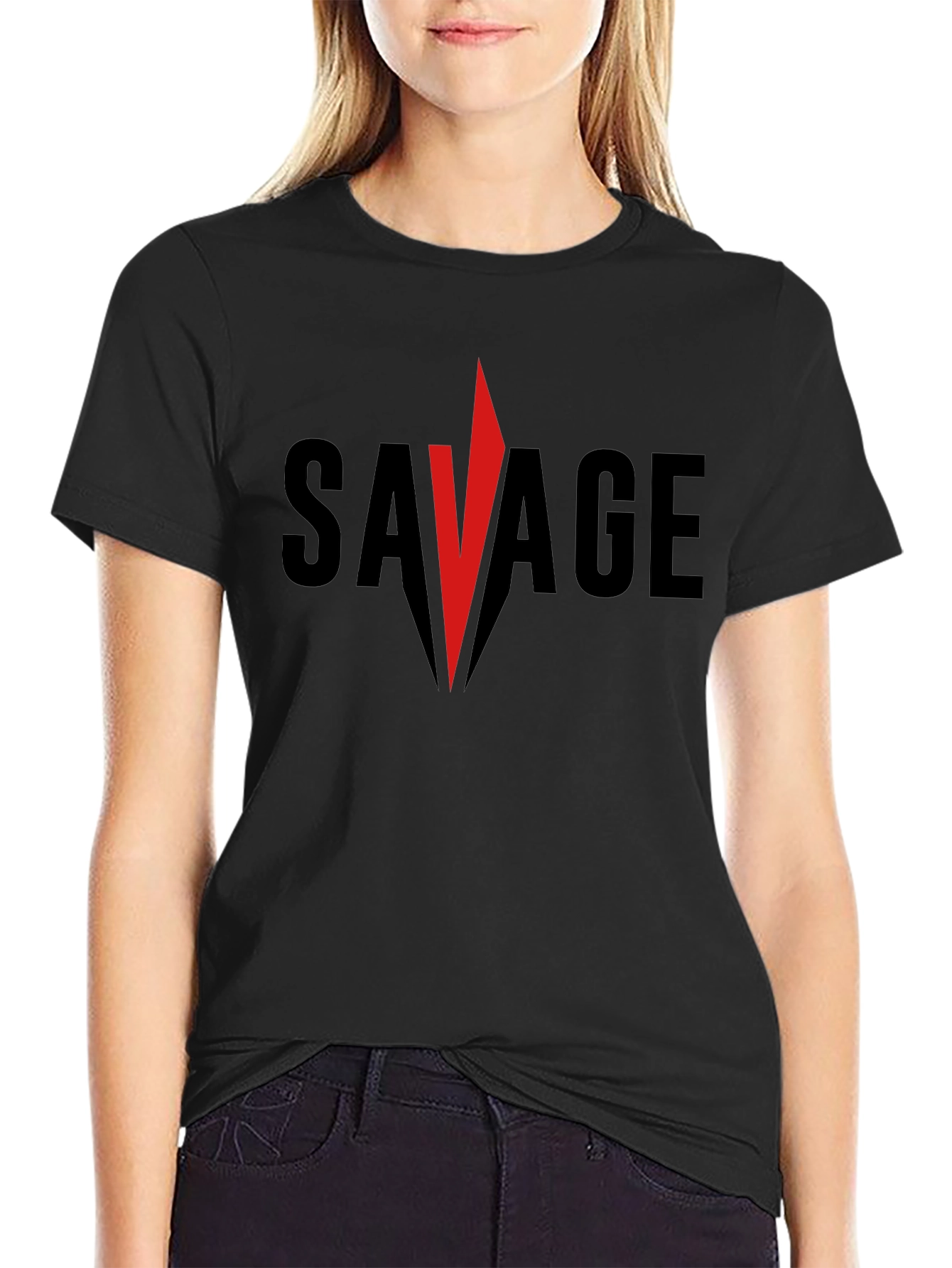 Savage Graphic Tee - Bold Red Accent