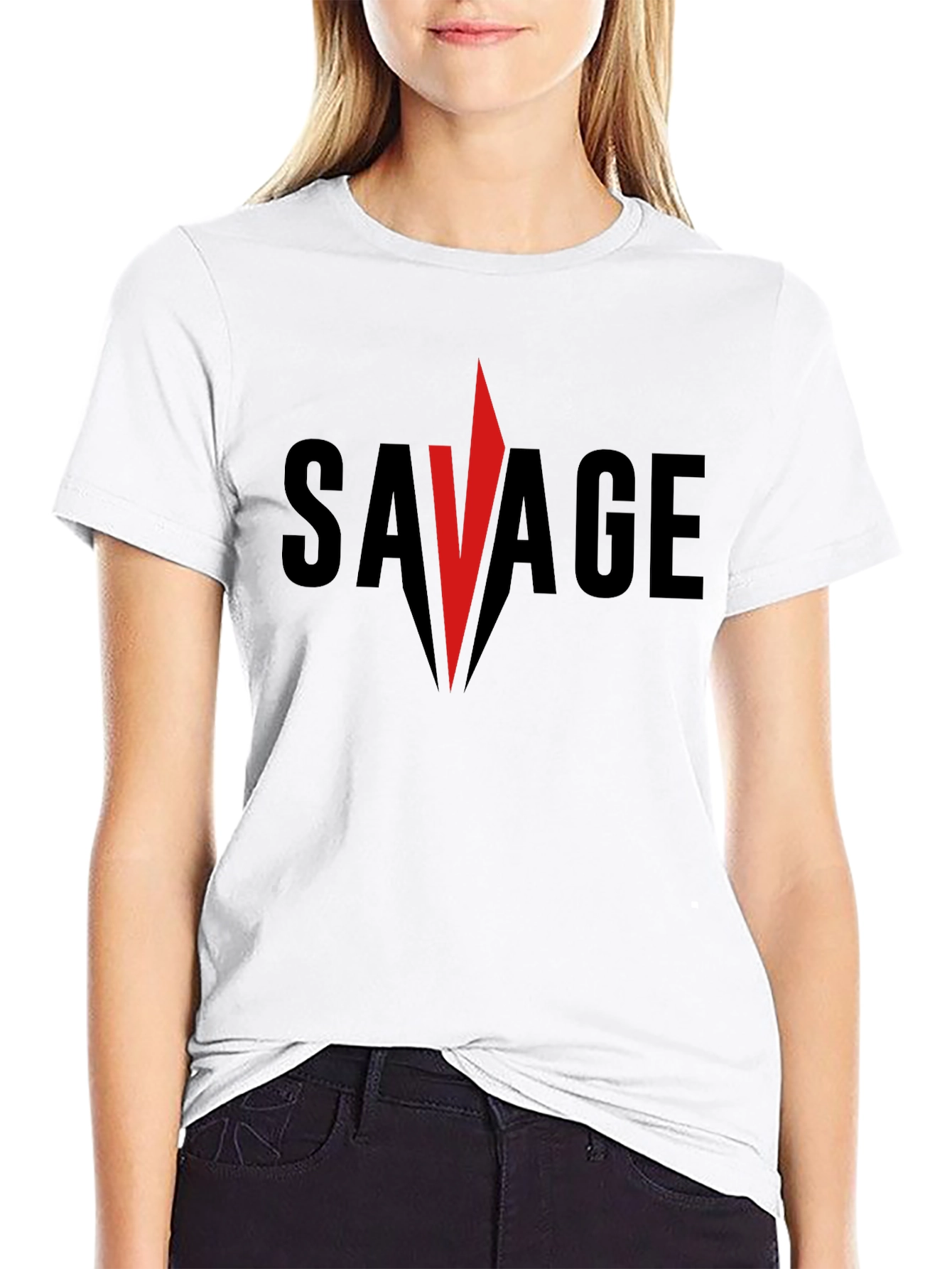Savage Graphic Tee - Bold Red Accent