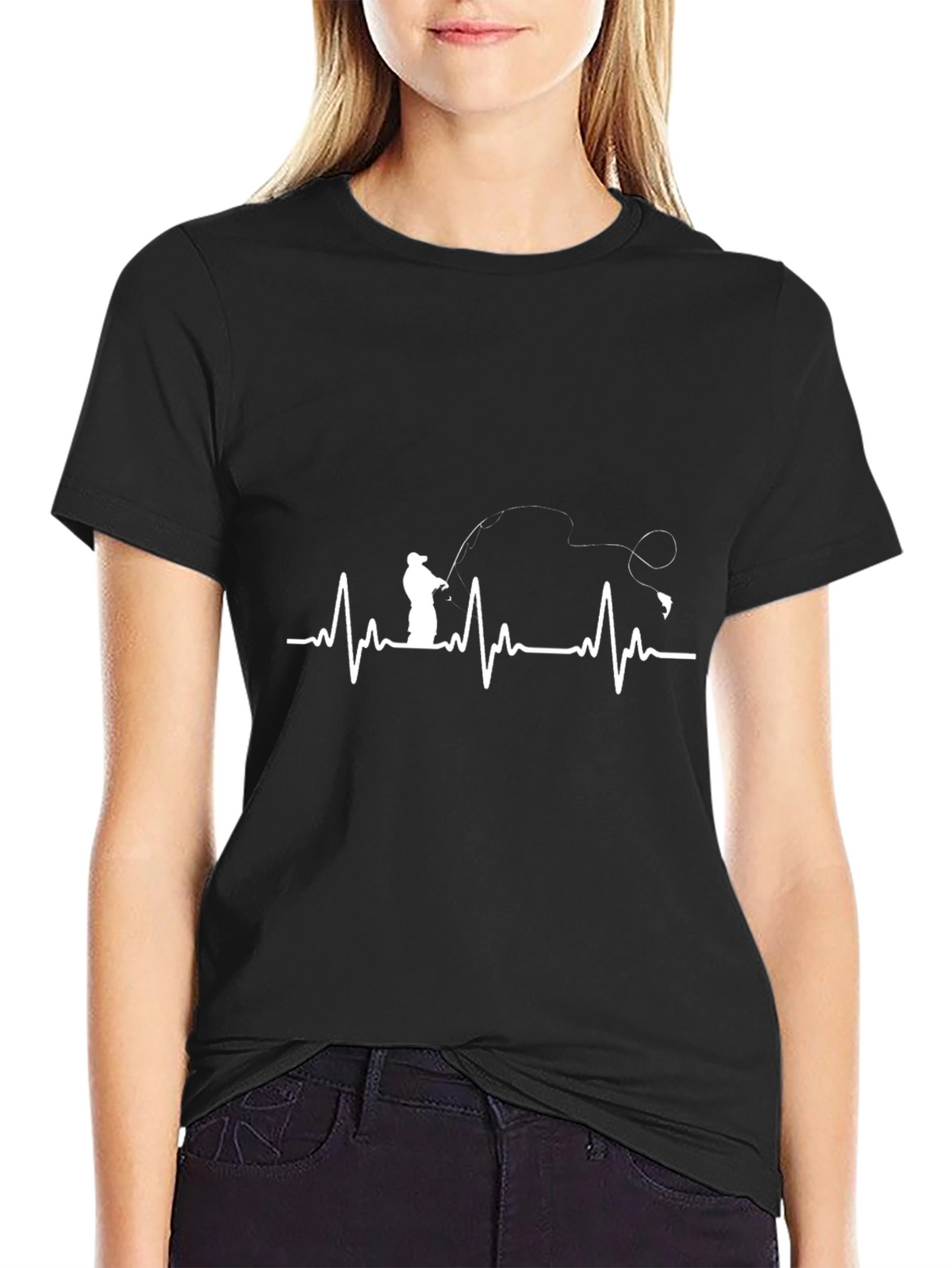 Fisherman Heartbeat Graphic Tee