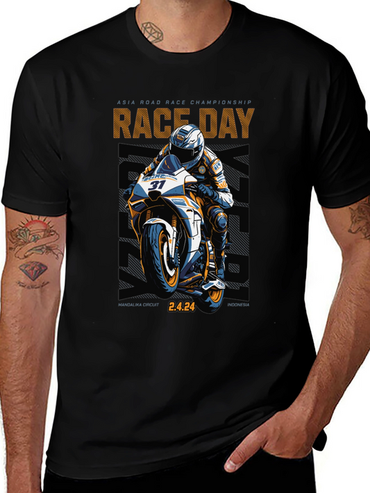 Race Day Motorcycle Graphic T-Shirt