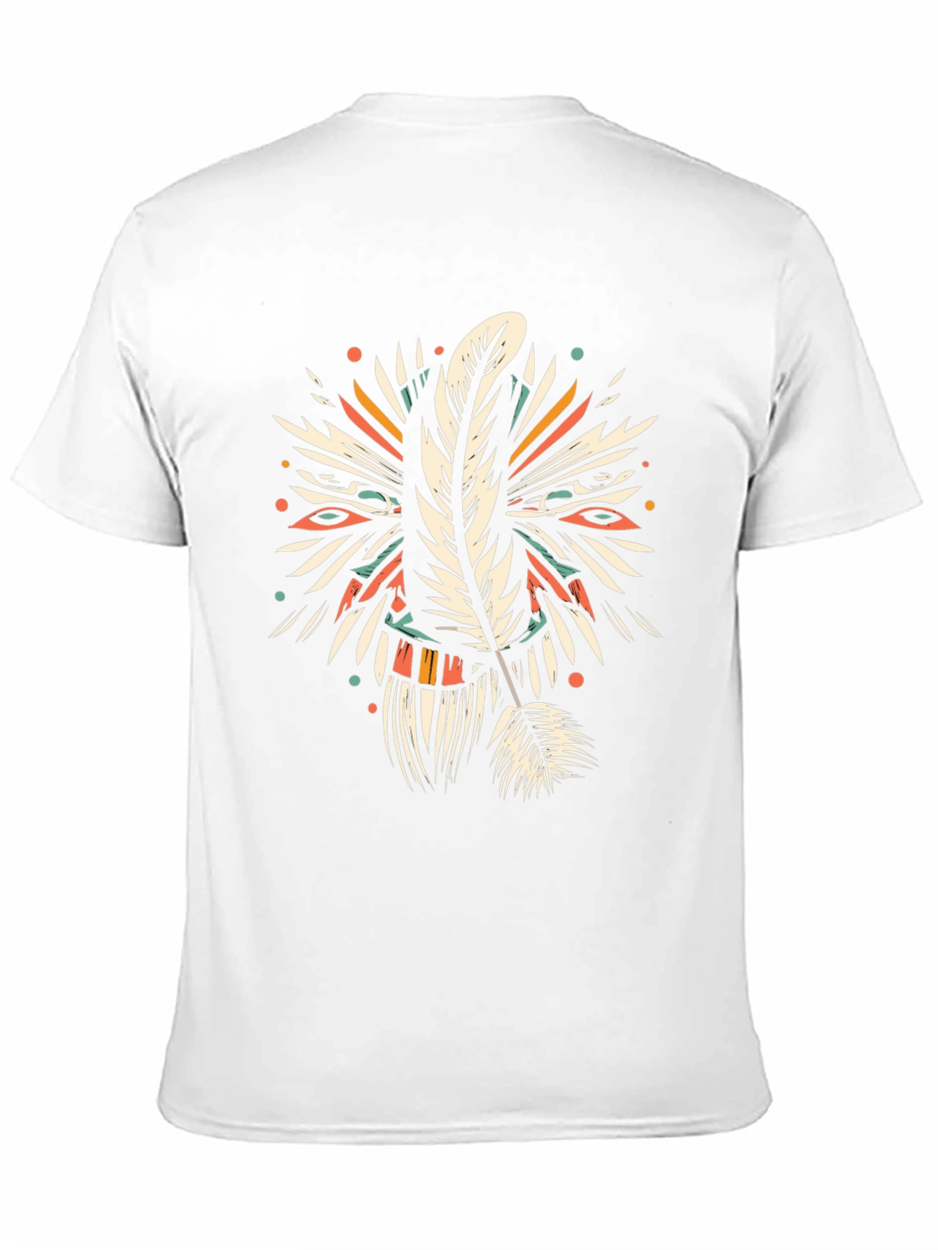 Feather Graphic T-Shirt - Unique Tribal Design