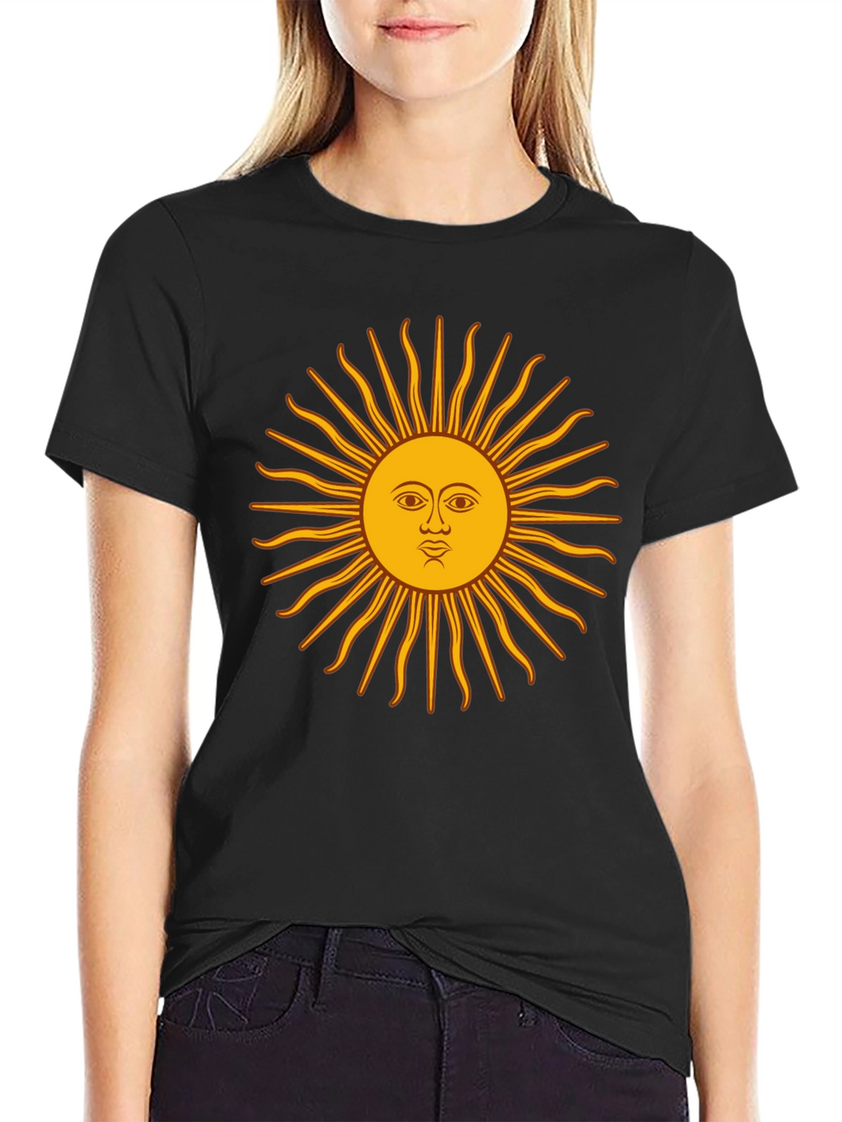 Sun Graphic Black T-Shirt - Unique Design