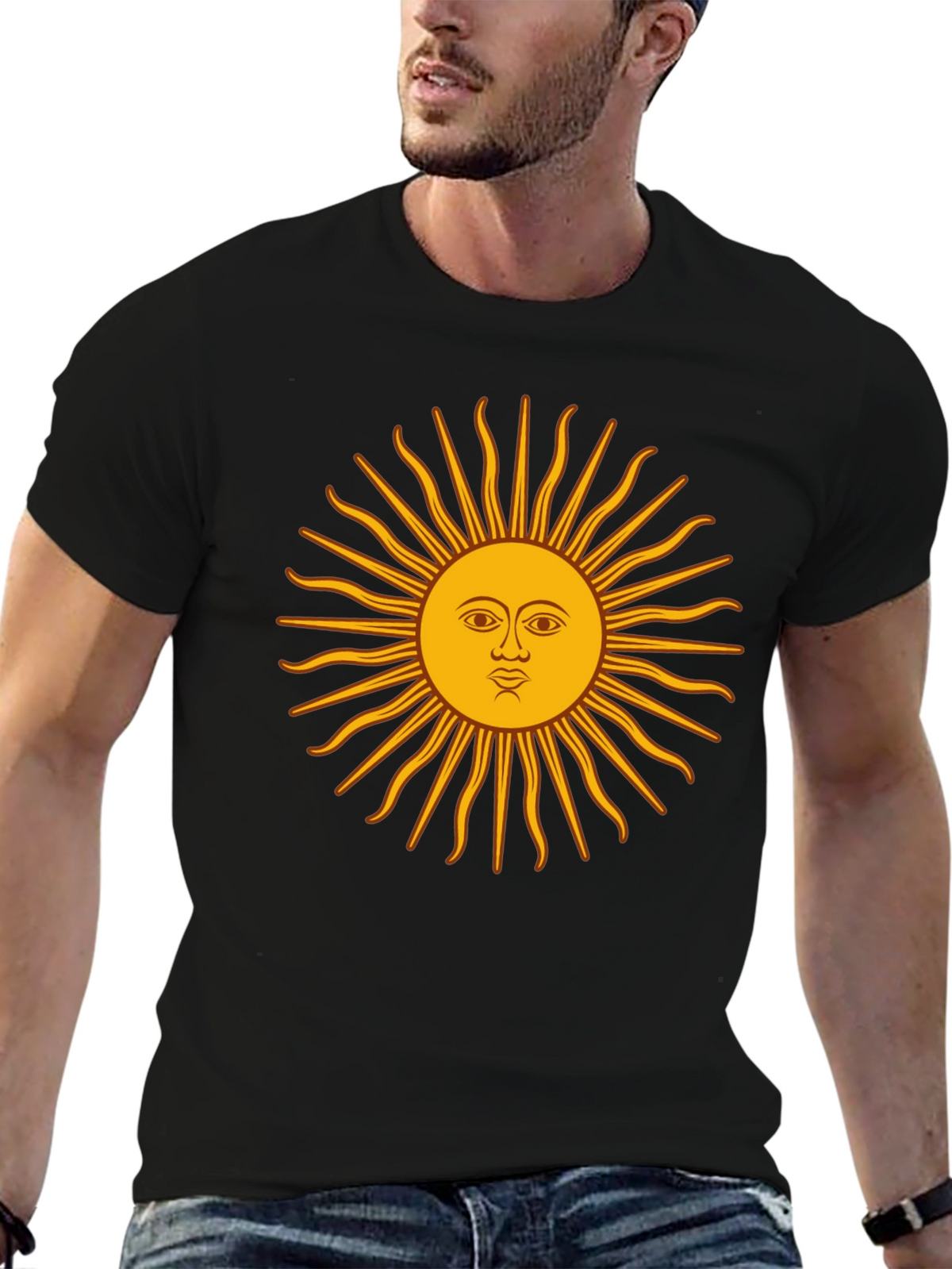 Sun Graphic Black T-Shirt - Unique Design