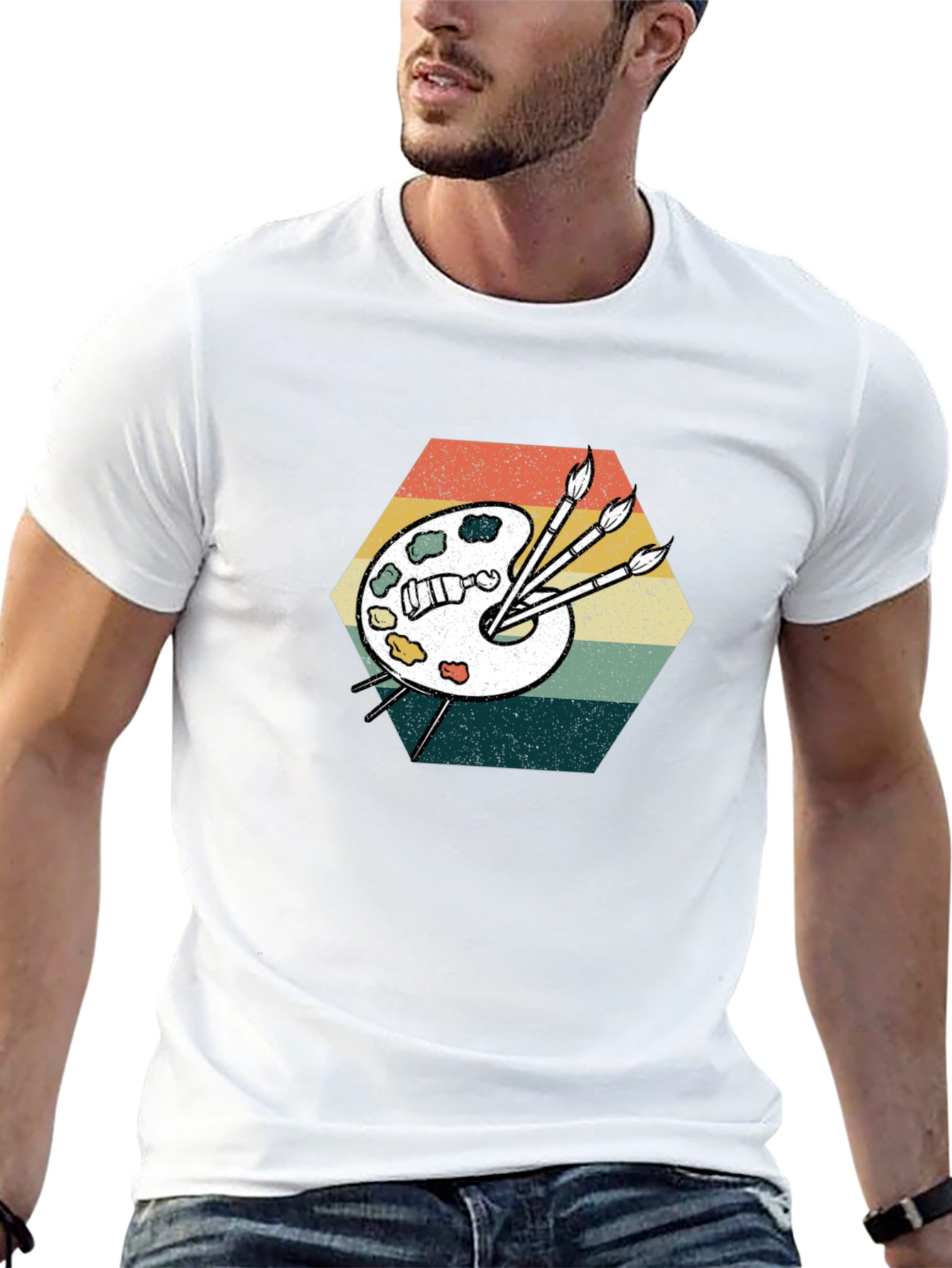 Retro Artist Palette Graphic T-Shirt