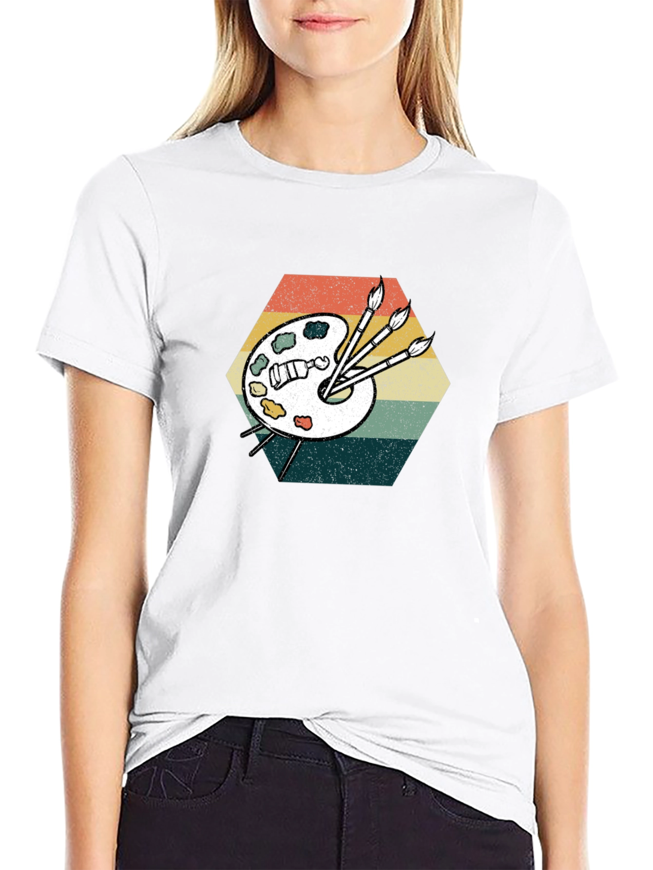 Retro Artist Palette Graphic T-Shirt