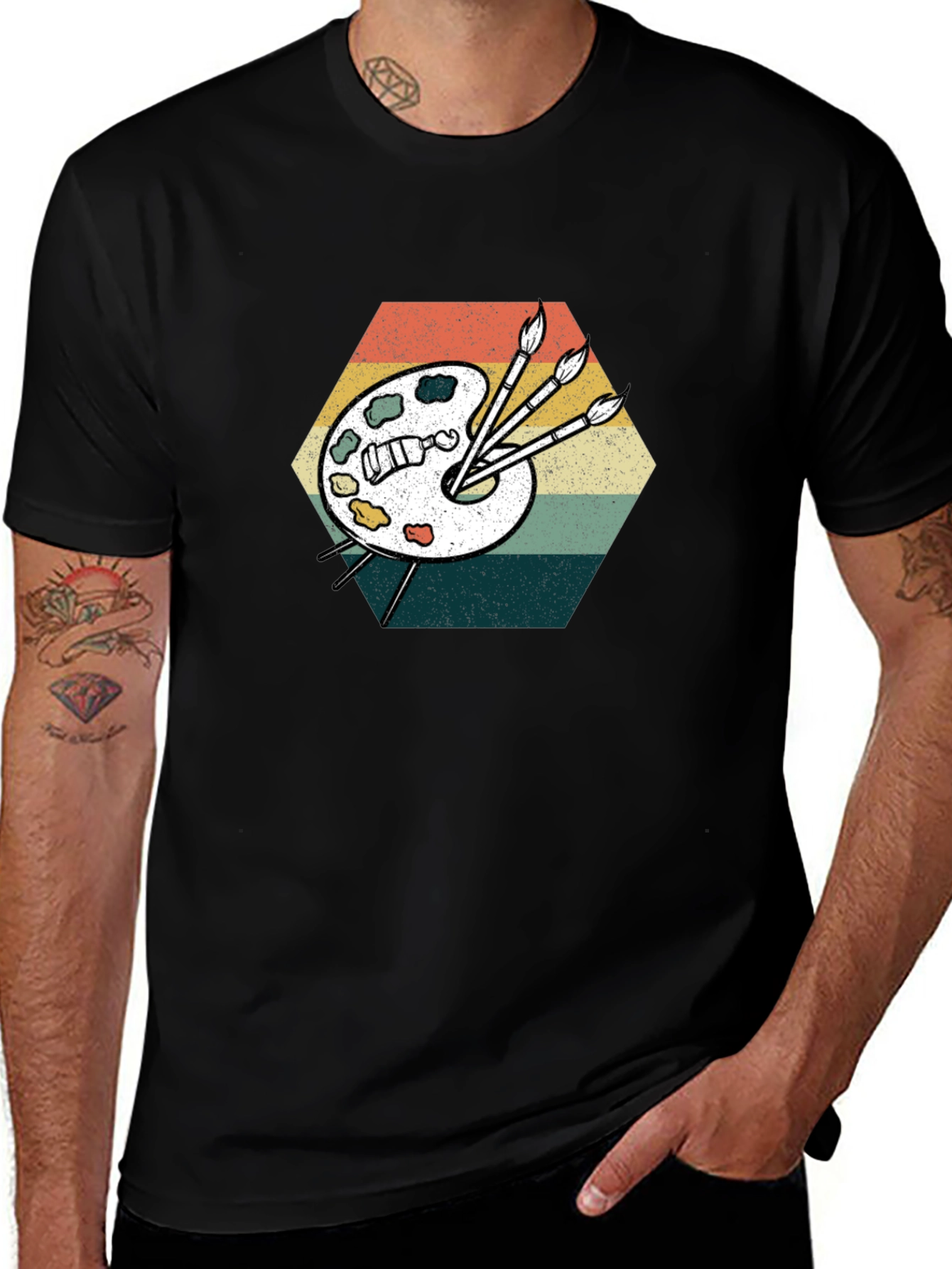 Retro Artist Palette Graphic T-Shirt