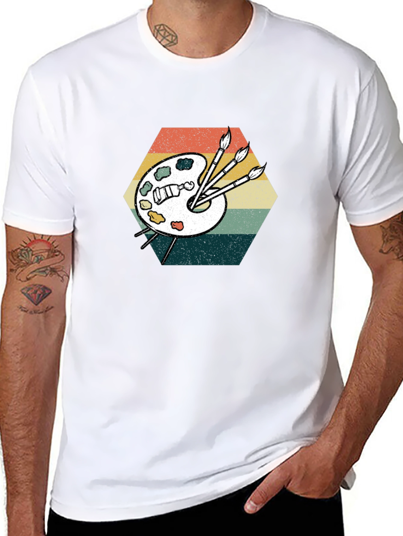 Retro Artist Palette Graphic T-Shirt