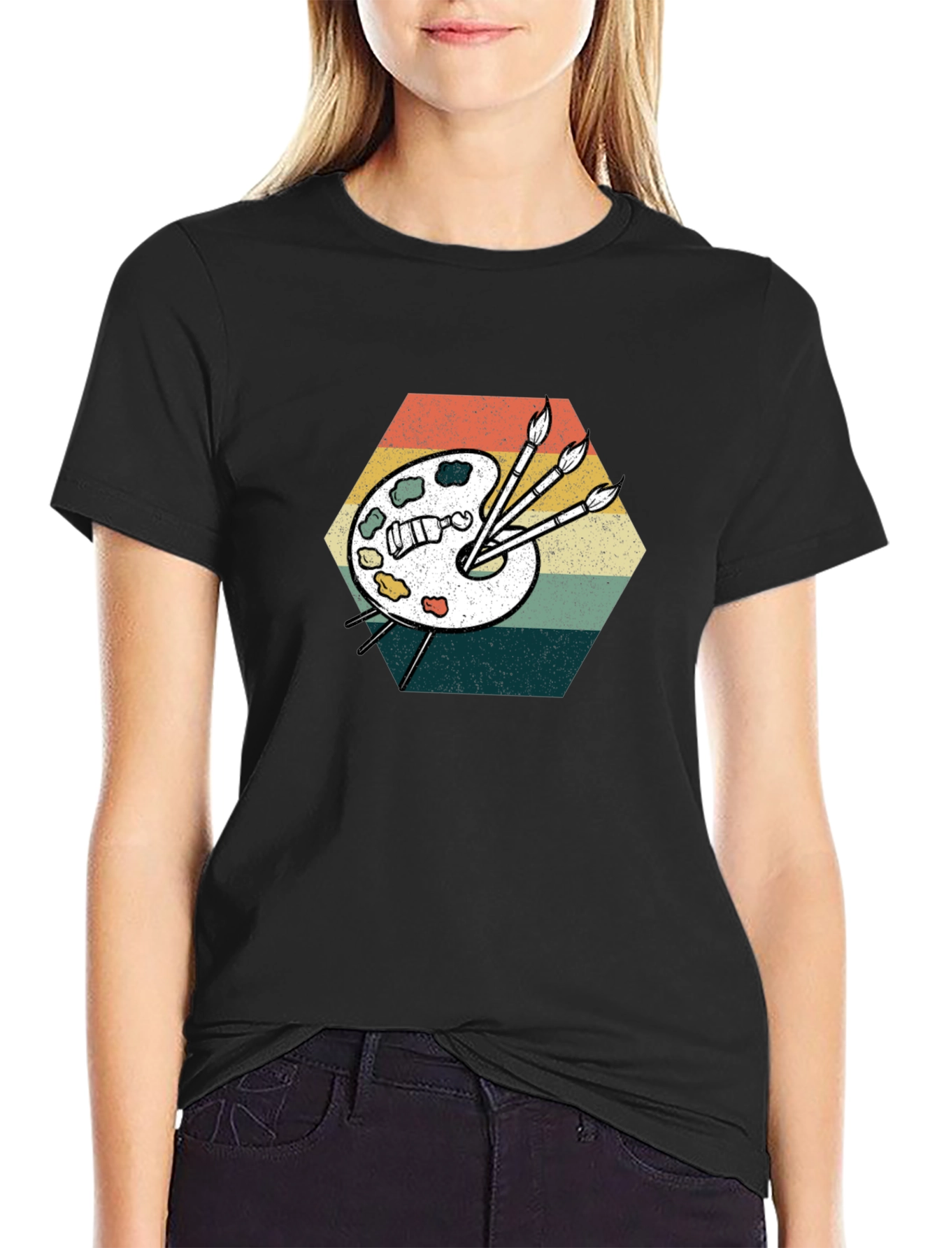 Retro Artist Palette Graphic T-Shirt