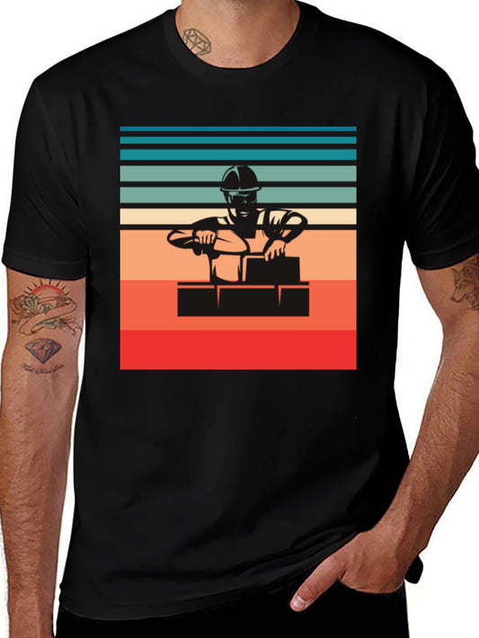 Retro Bricklayer T-Shirt - Vintage Construction Tee