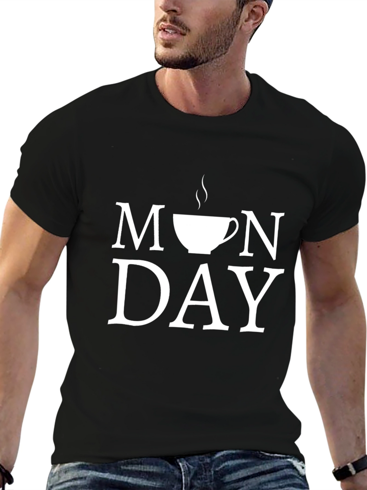 Monday Coffee T-Shirt | Black Graphic Tee