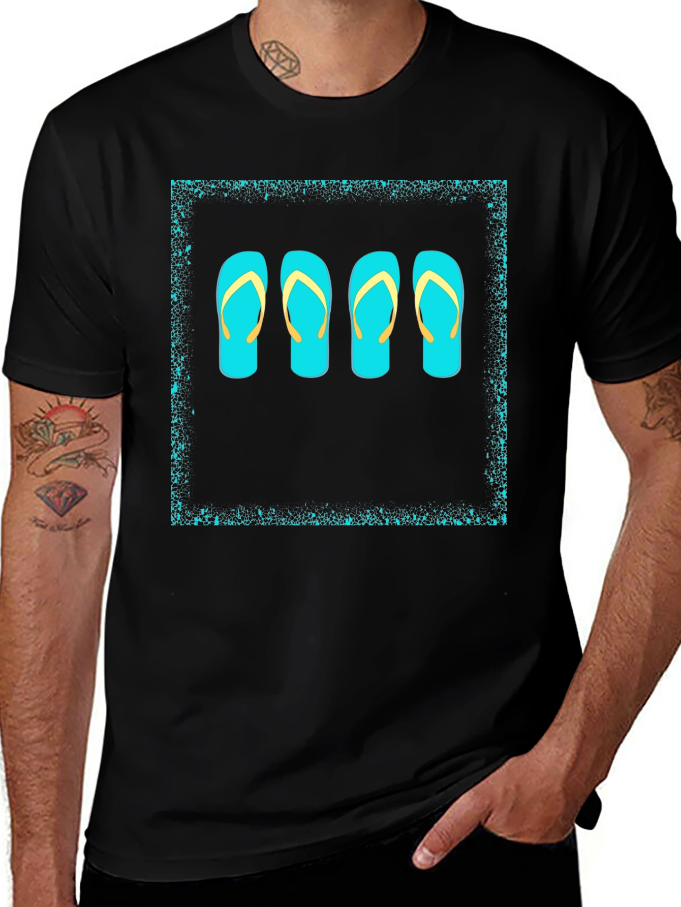 Flip Flop Graphic Tee - Black T-Shirt
