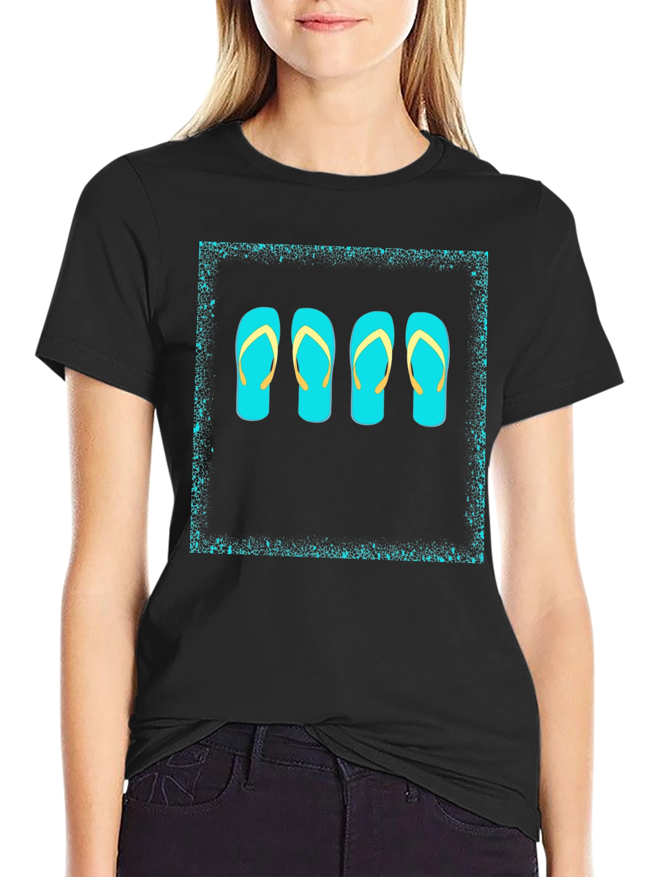 Flip Flop Graphic Tee - Black T-Shirt