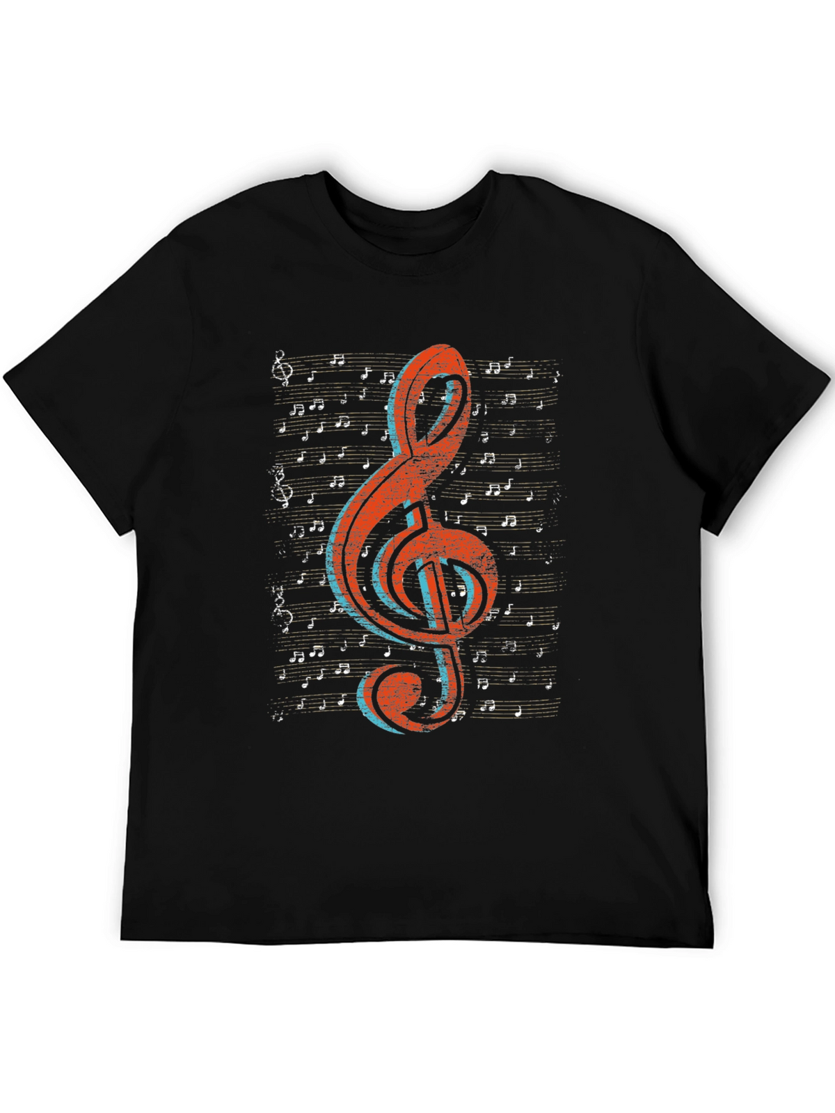 Music Note Graphic Tee - Treble Clef Design