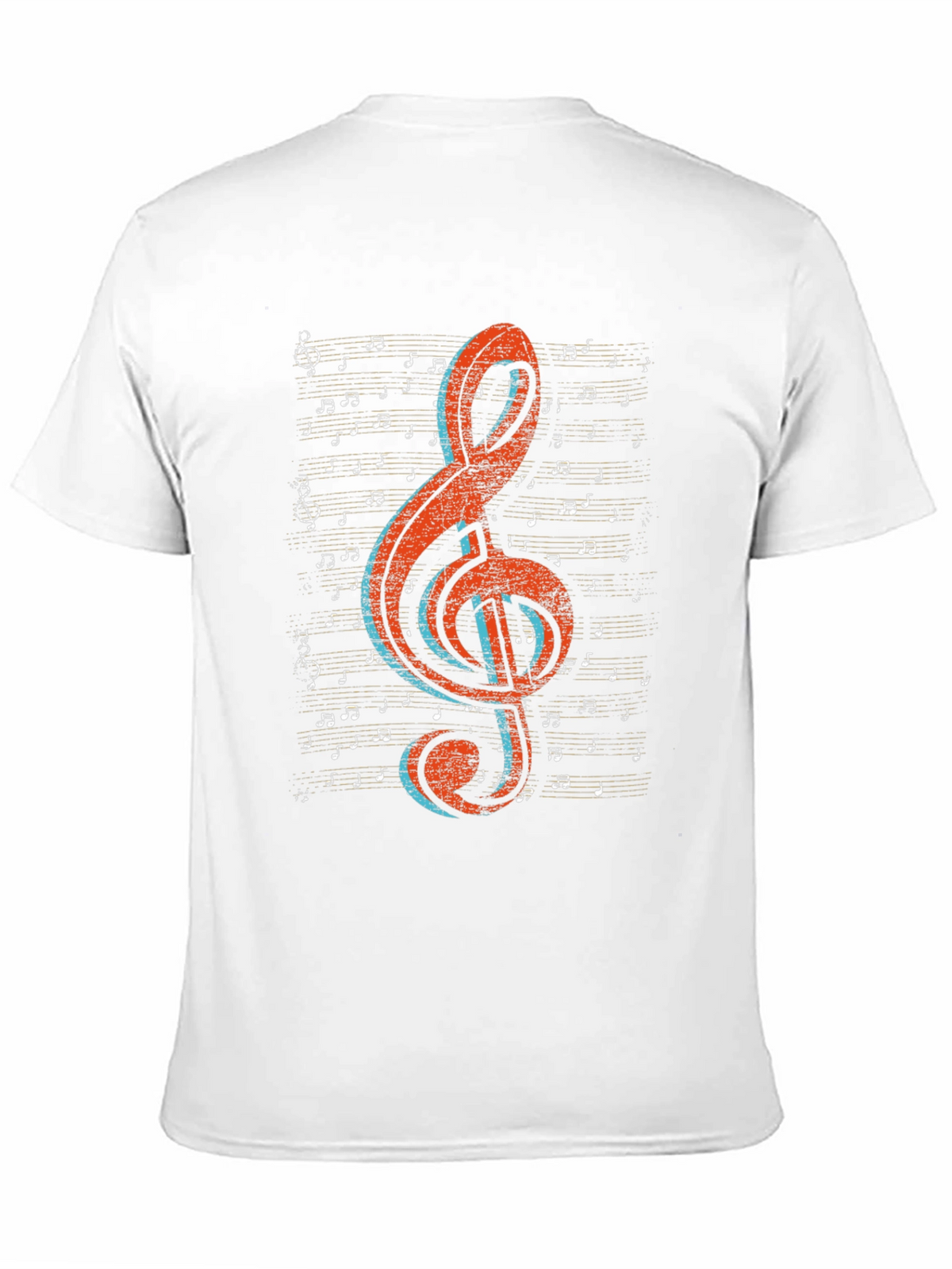 Music Note Graphic Tee - Treble Clef Design