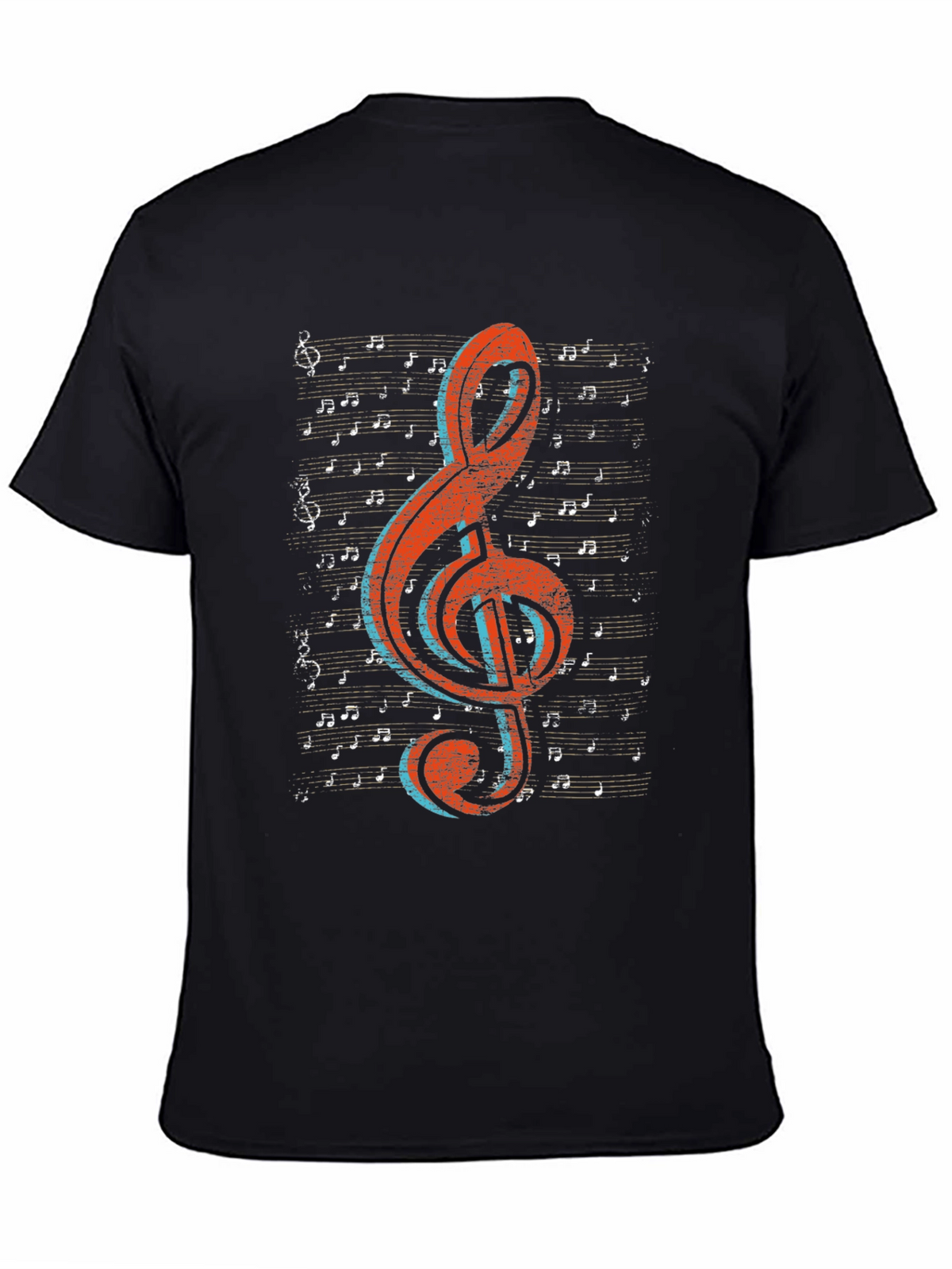 Music Note Graphic Tee - Treble Clef Design