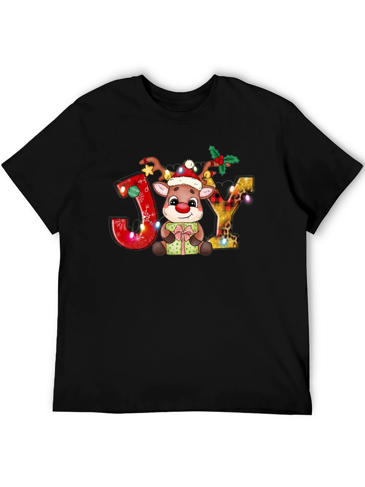 Festive Reindeer Joy Holiday Tee