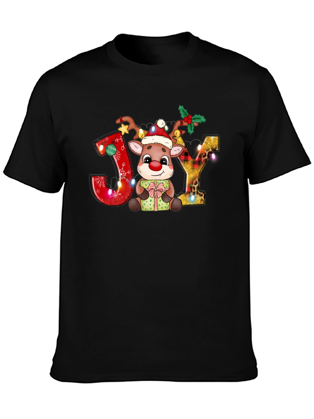 Festive Reindeer Joy Holiday Tee