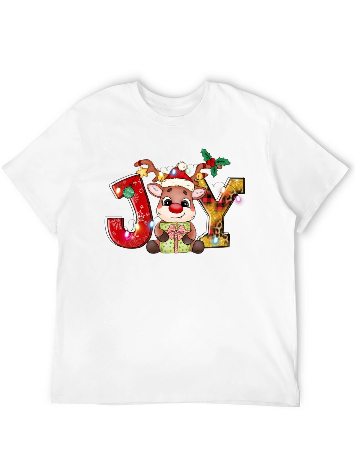 Festive Reindeer Joy Holiday Tee
