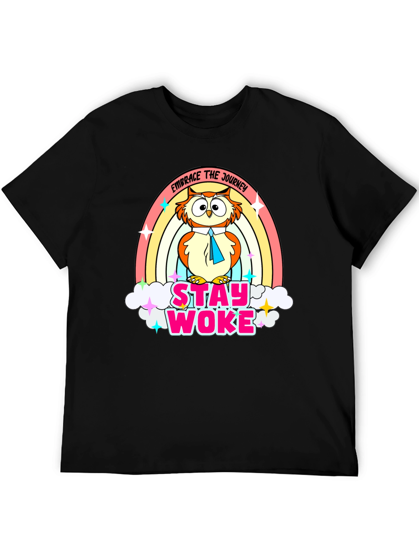 Stay Woke Owl Rainbow T-Shirt