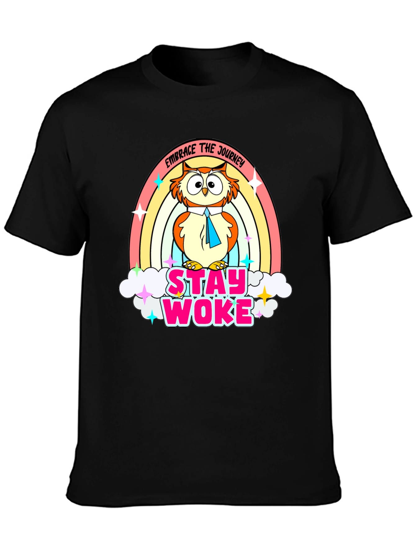 Stay Woke Owl Rainbow T-Shirt