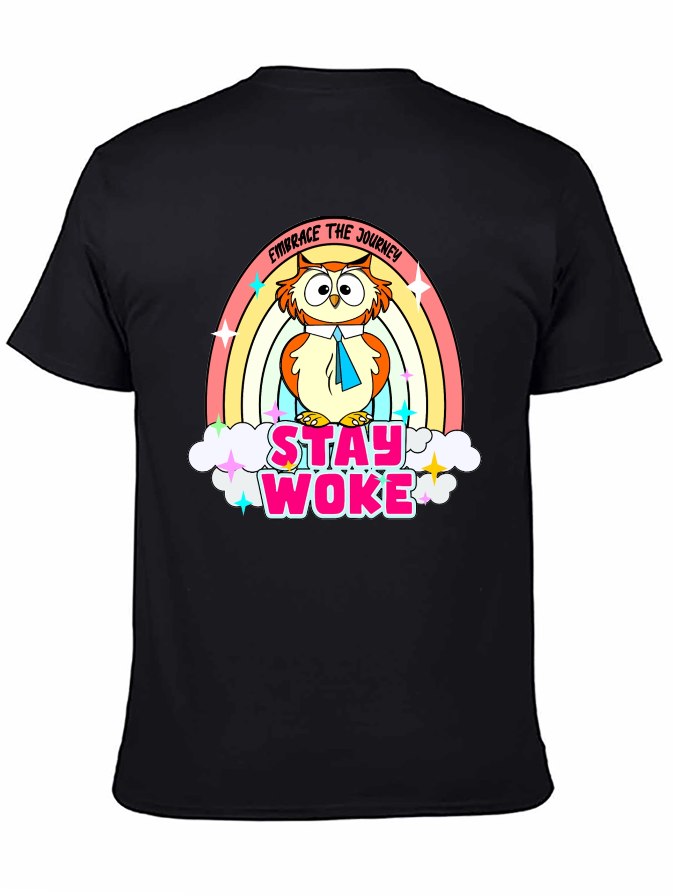 Stay Woke Owl Rainbow T-Shirt