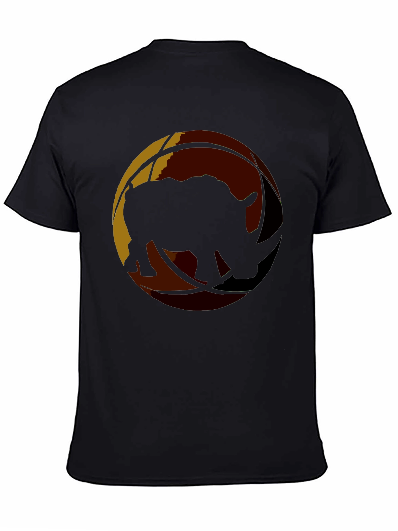 Rhino Silhouette Graphic Black T-Shirt