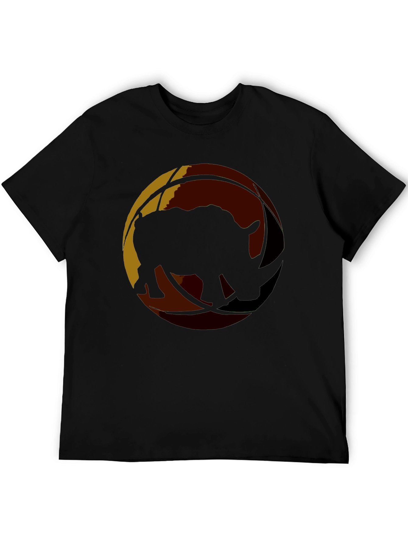 Rhino Silhouette Graphic Black T-Shirt