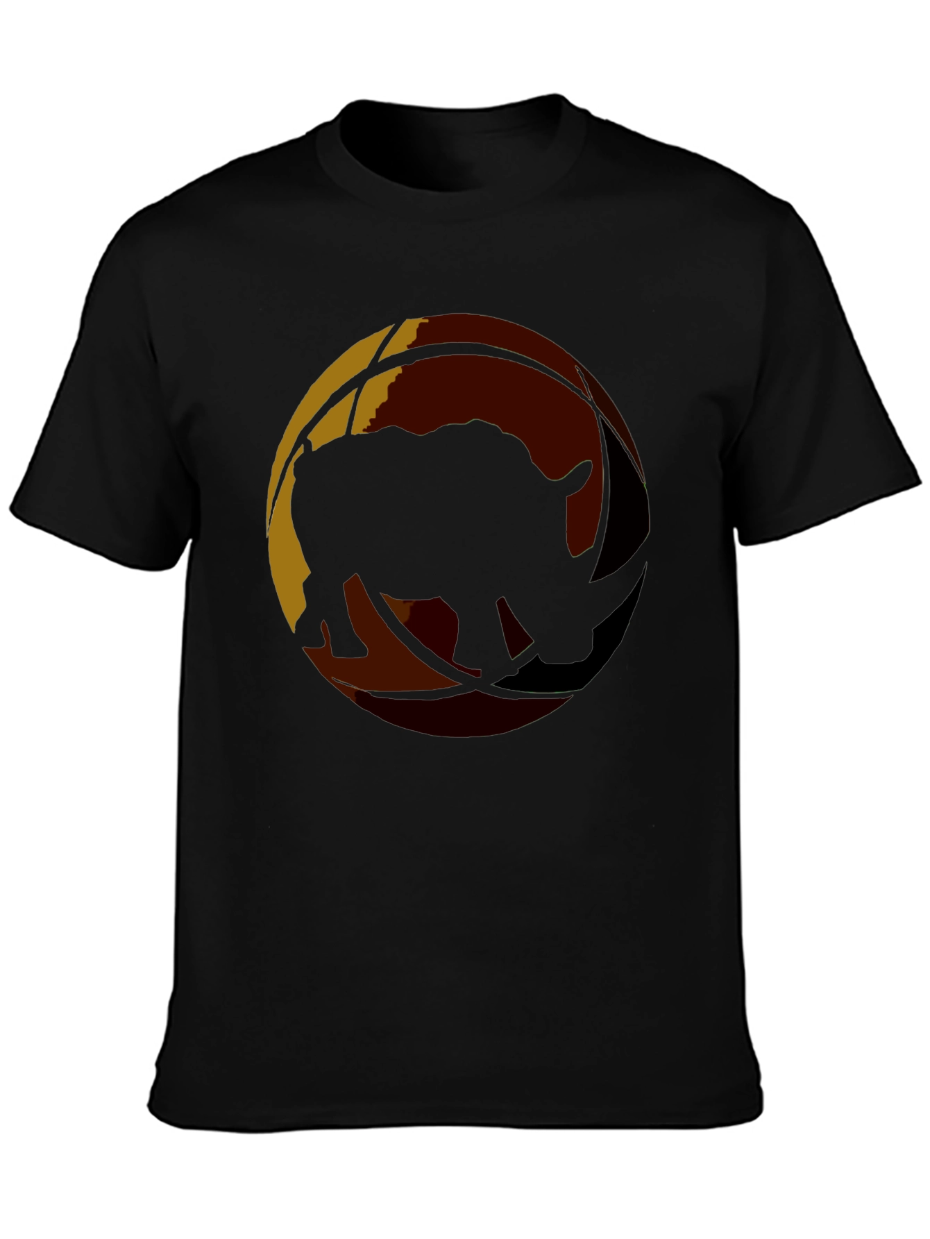 Rhino Silhouette Graphic Black T-Shirt