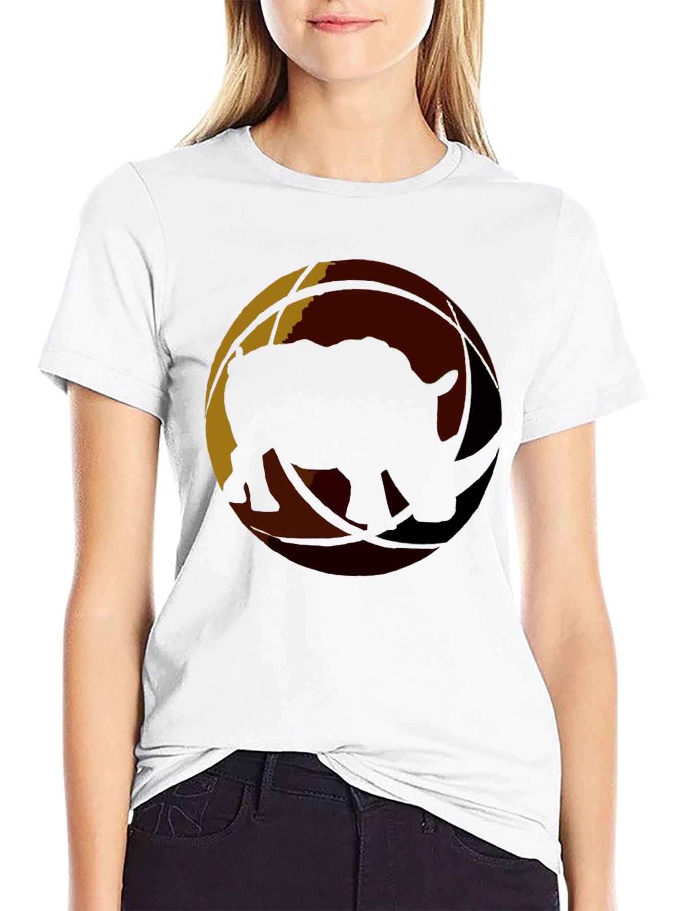 Rhino Silhouette Graphic Black T-Shirt