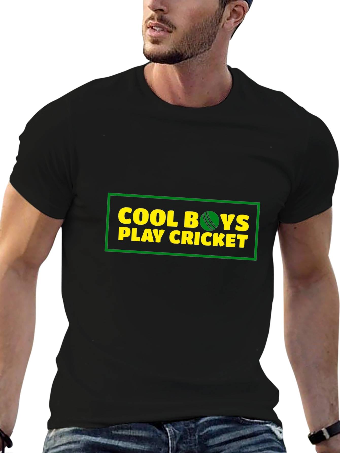 Cool Boys Play Cricket Graphic T-Shirt