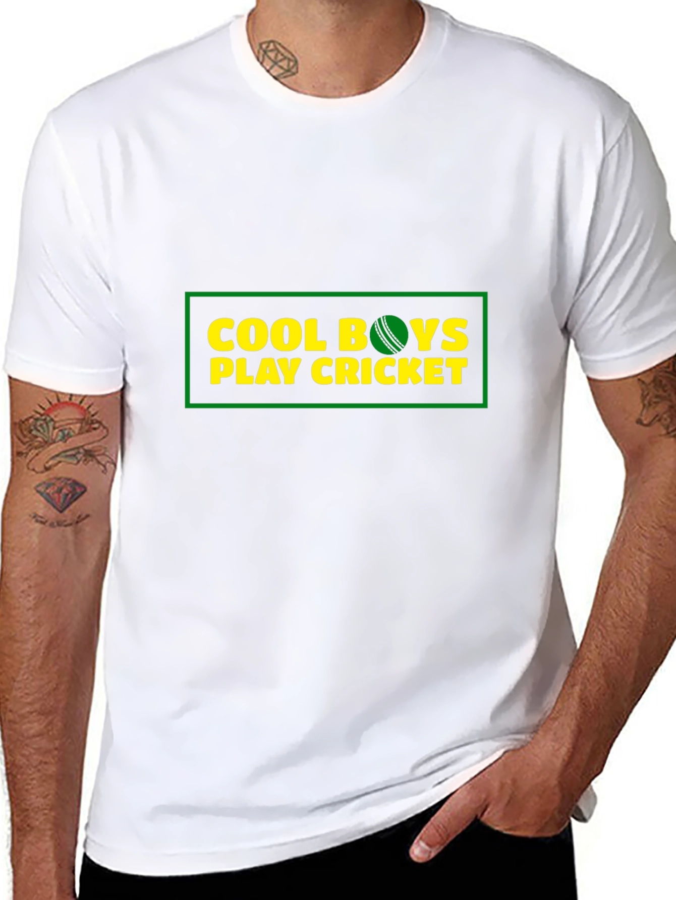 Cool Boys Play Cricket Graphic T-Shirt
