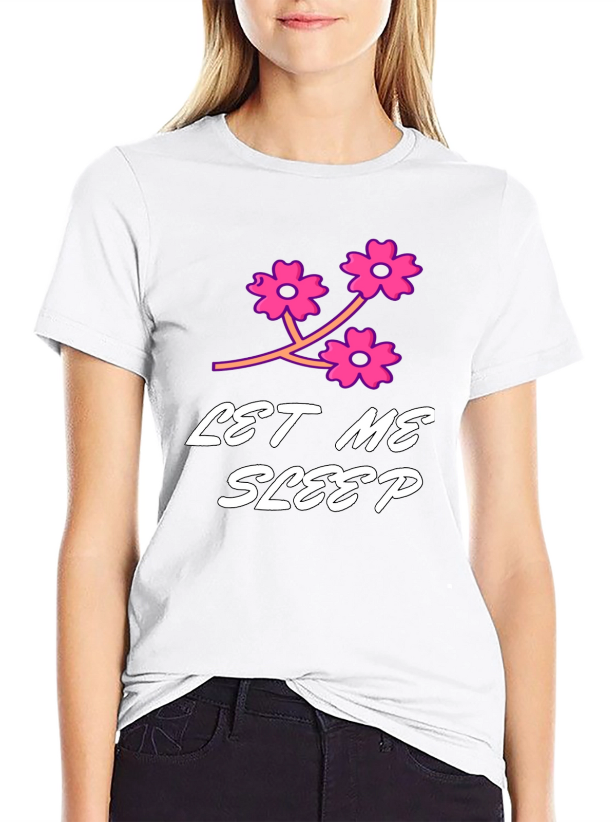 Let Me Sleep Black Graphic T-Shirt