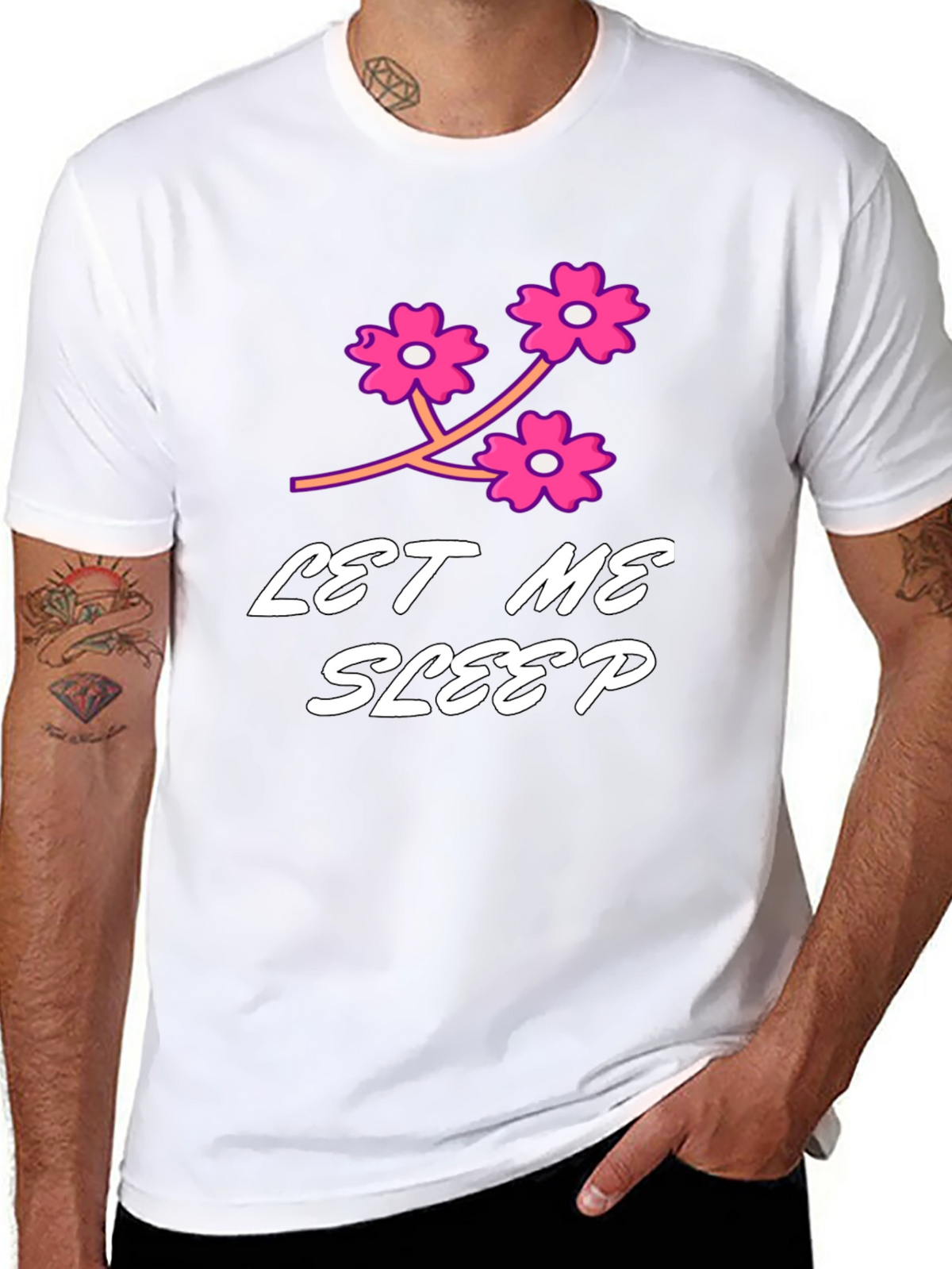 Let Me Sleep Black Graphic T-Shirt