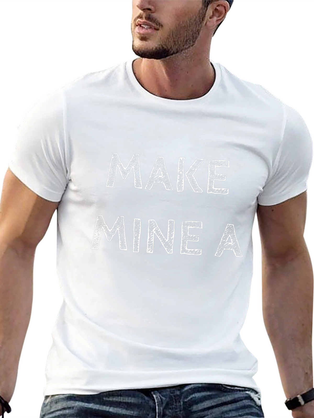 Make Mine A Graphic Tee - Black Cotton Blend