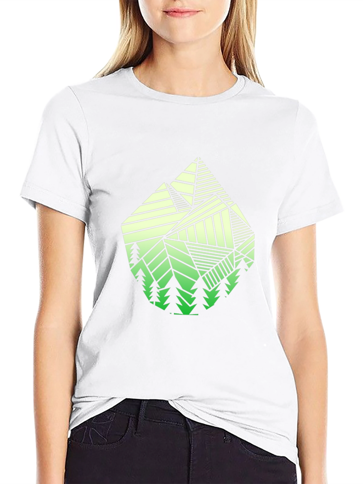 Geometric Mountain T-Shirt - Nature Inspired Design