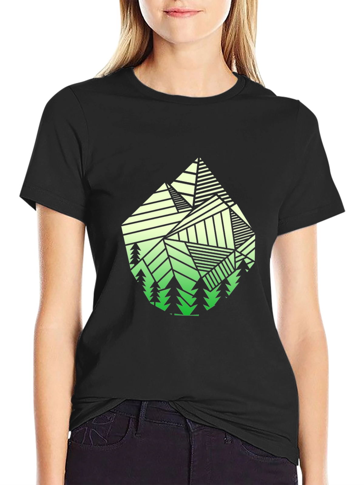 Geometric Mountain T-Shirt - Nature Inspired Design