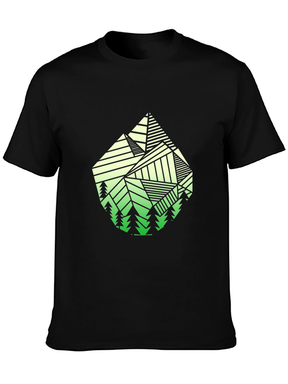 Geometric Mountain T-Shirt - Nature Inspired Design