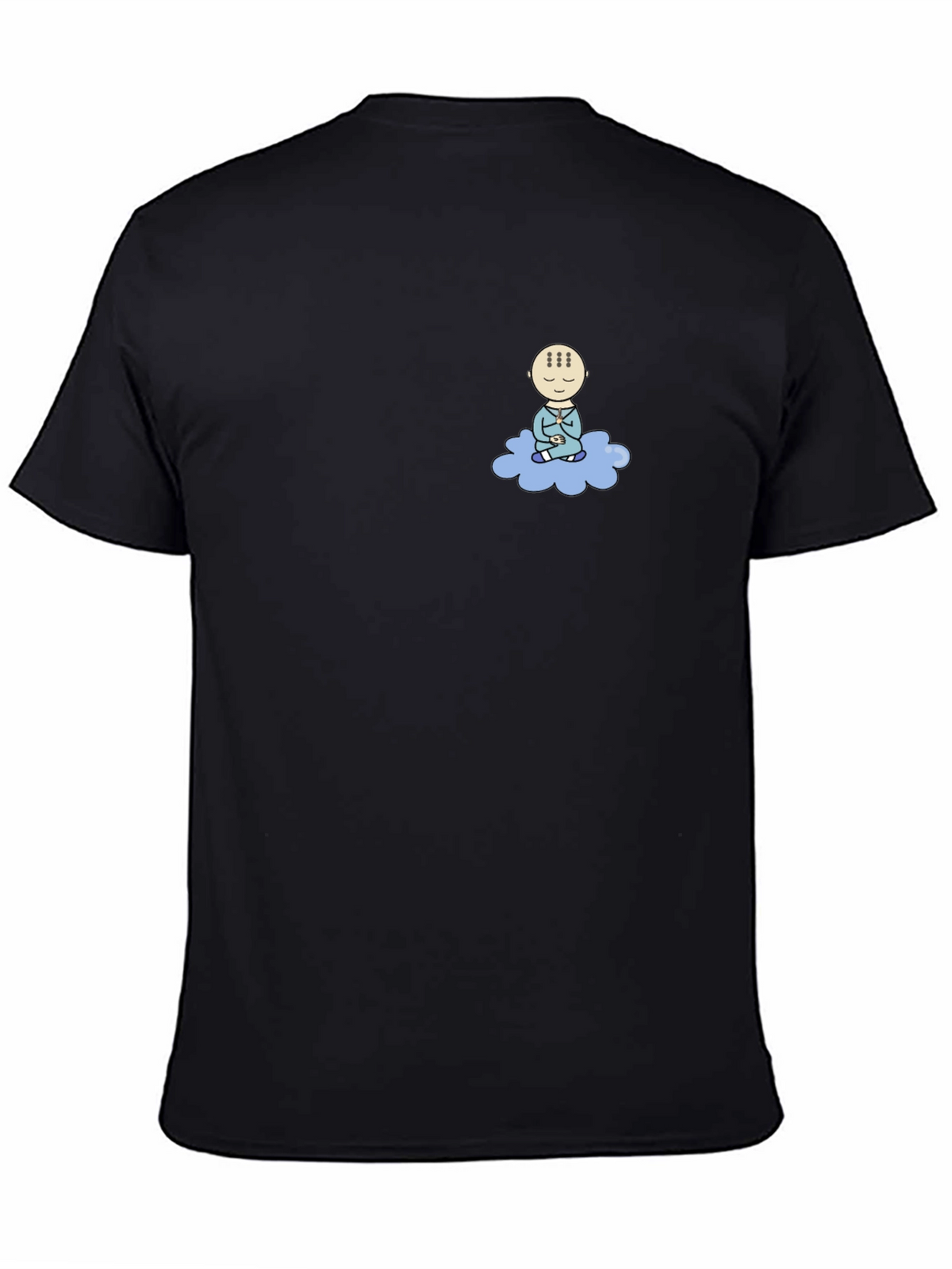 Meditating Baby Cloud Black T-Shirt