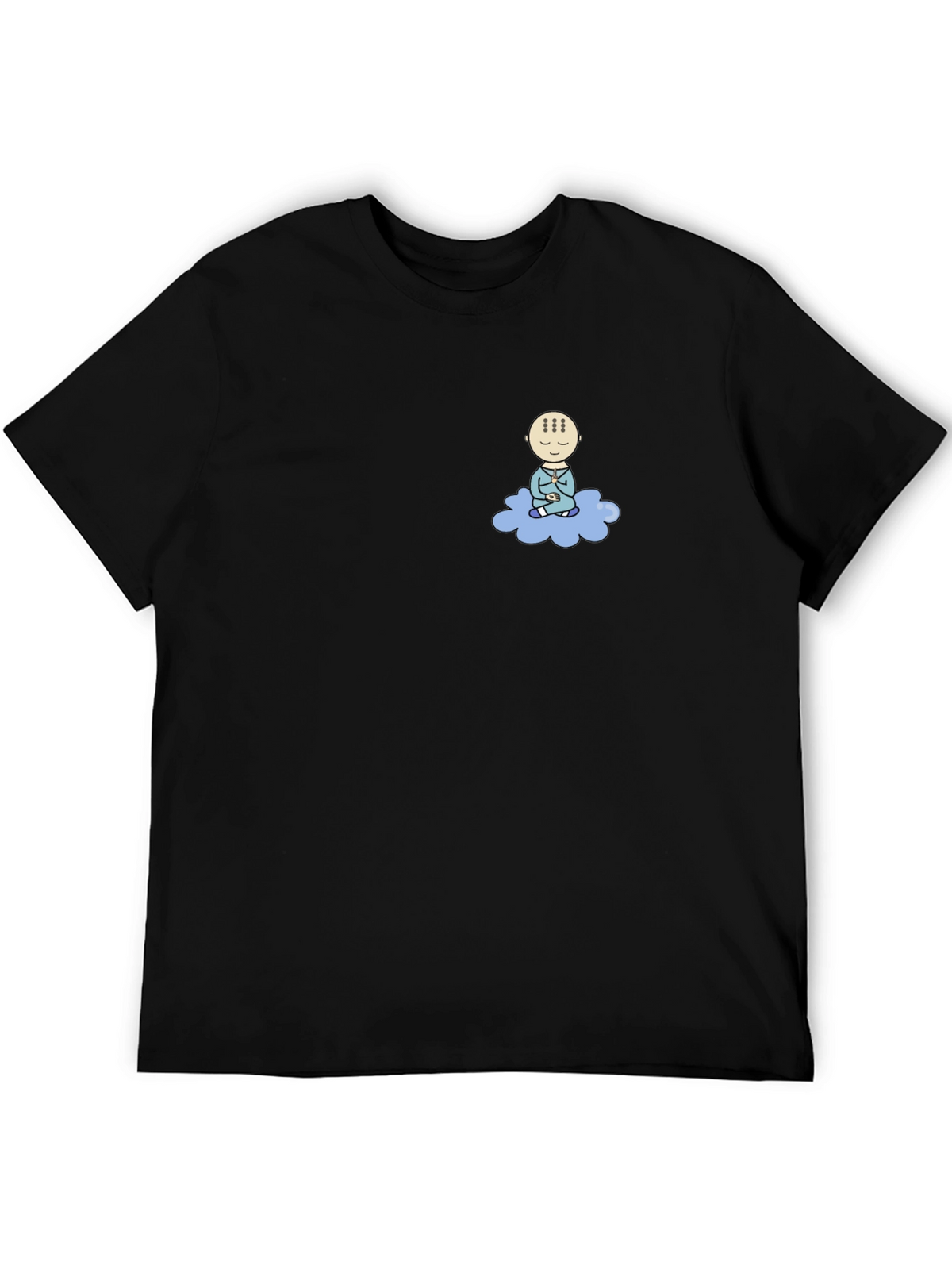 Meditating Baby Cloud Black T-Shirt