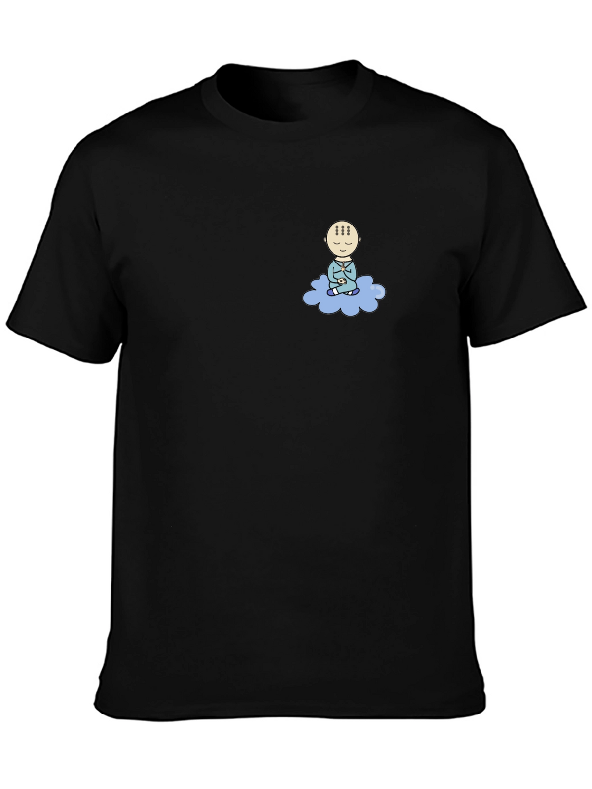 Meditating Baby Cloud Black T-Shirt