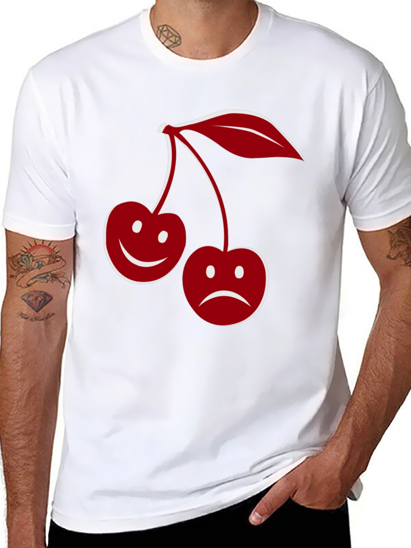 Cherry Moods Graphic Tee - Fun & Expressive