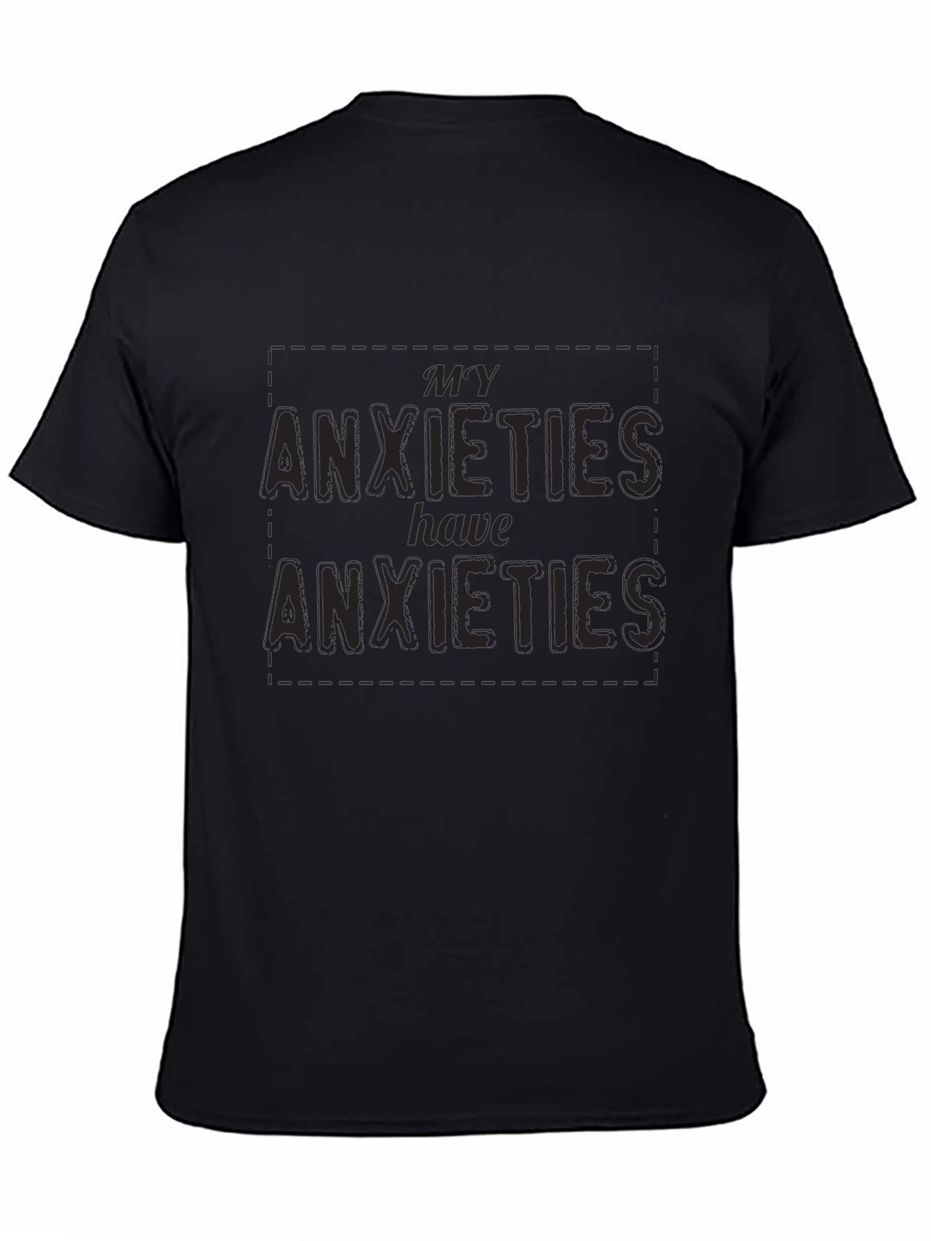 Anxiety Humor Graphic Tee - Black