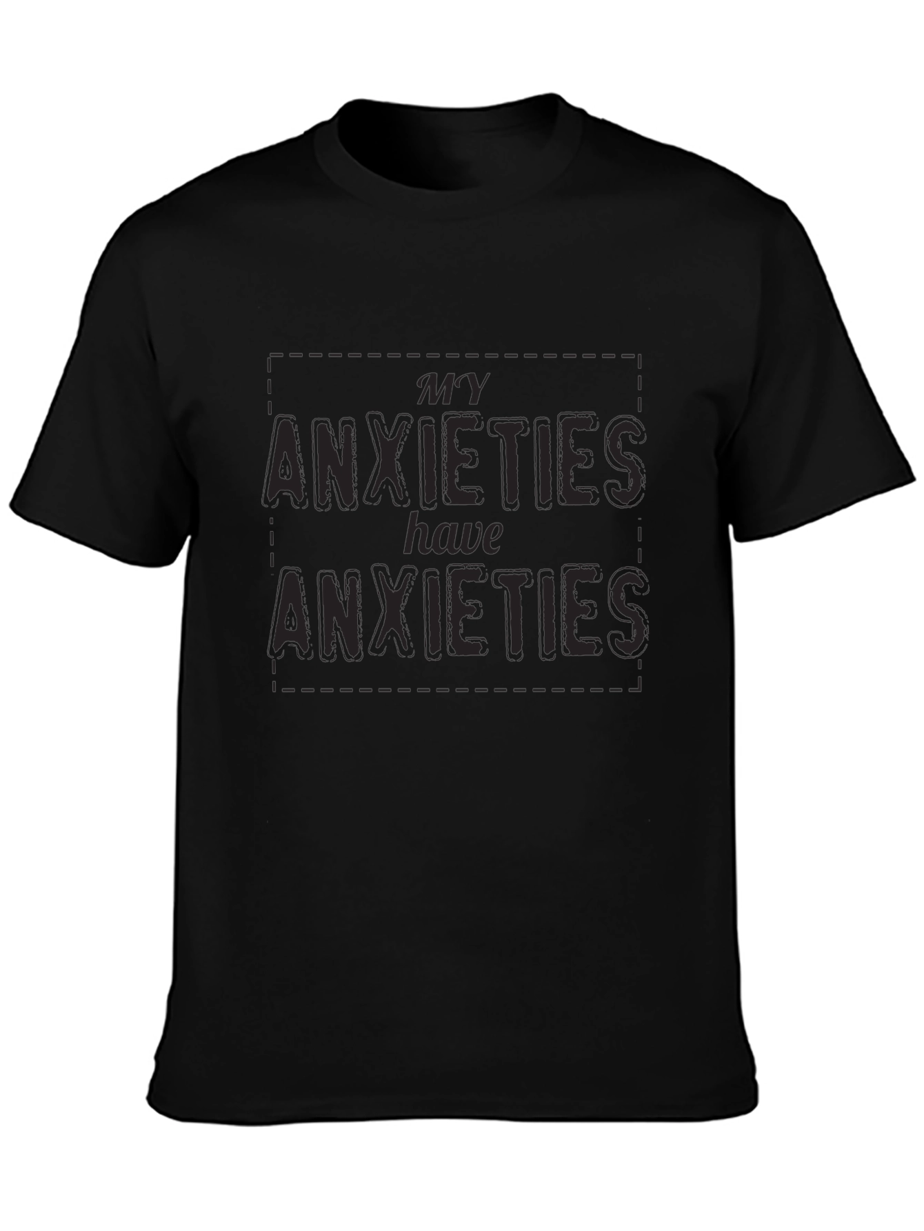 Anxiety Humor Graphic Tee - Black