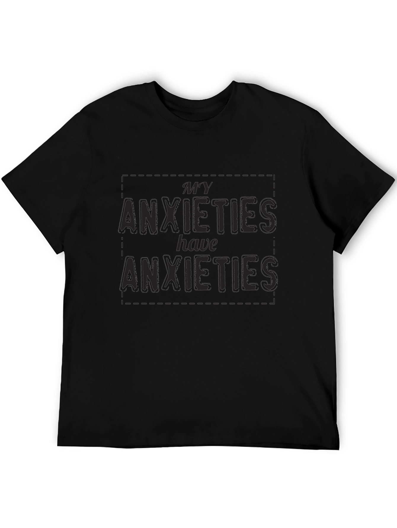 Anxiety Humor Graphic Tee - Black
