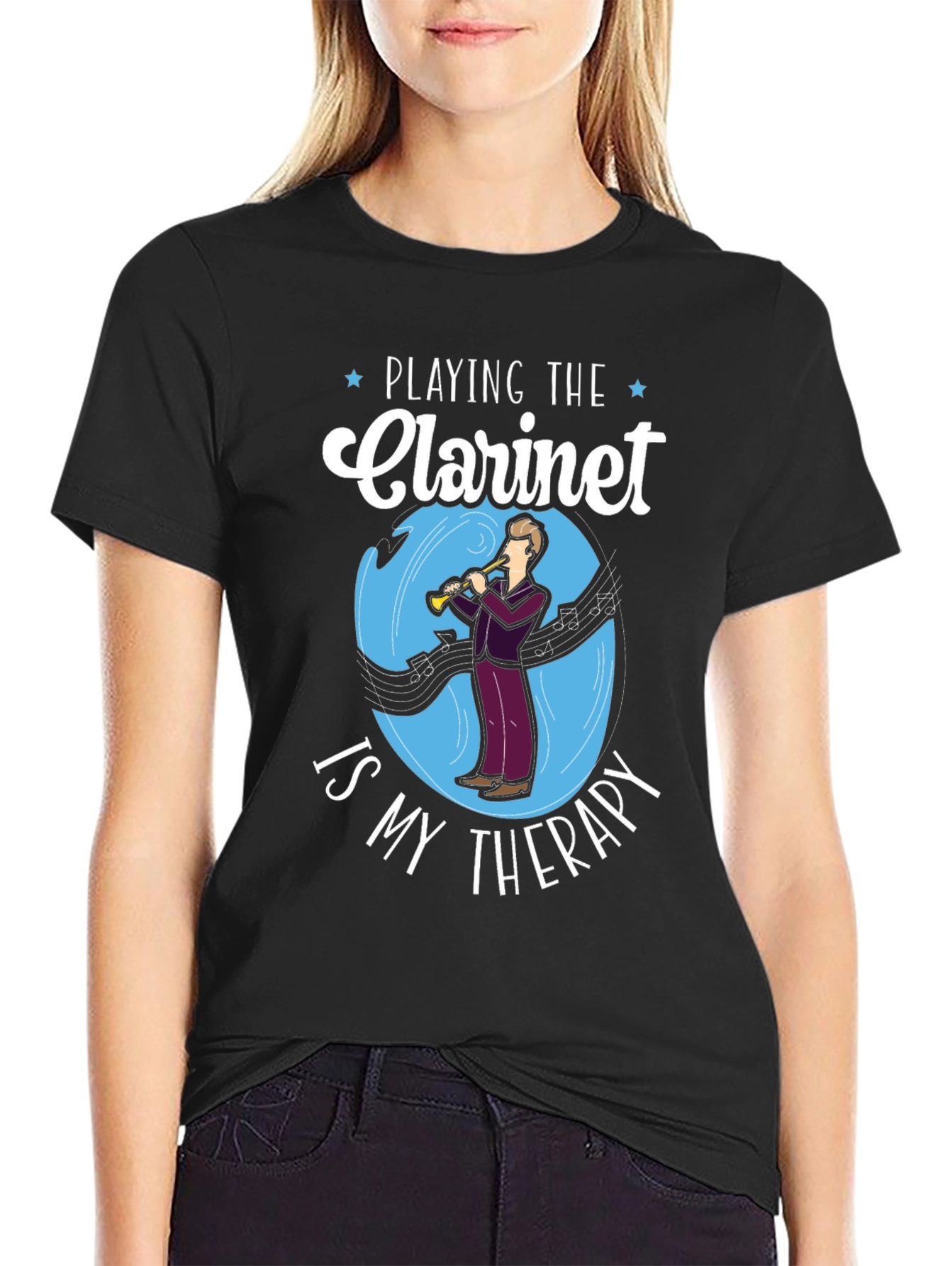 Clarinet Therapy T-Shirt - Music Lover Tee
