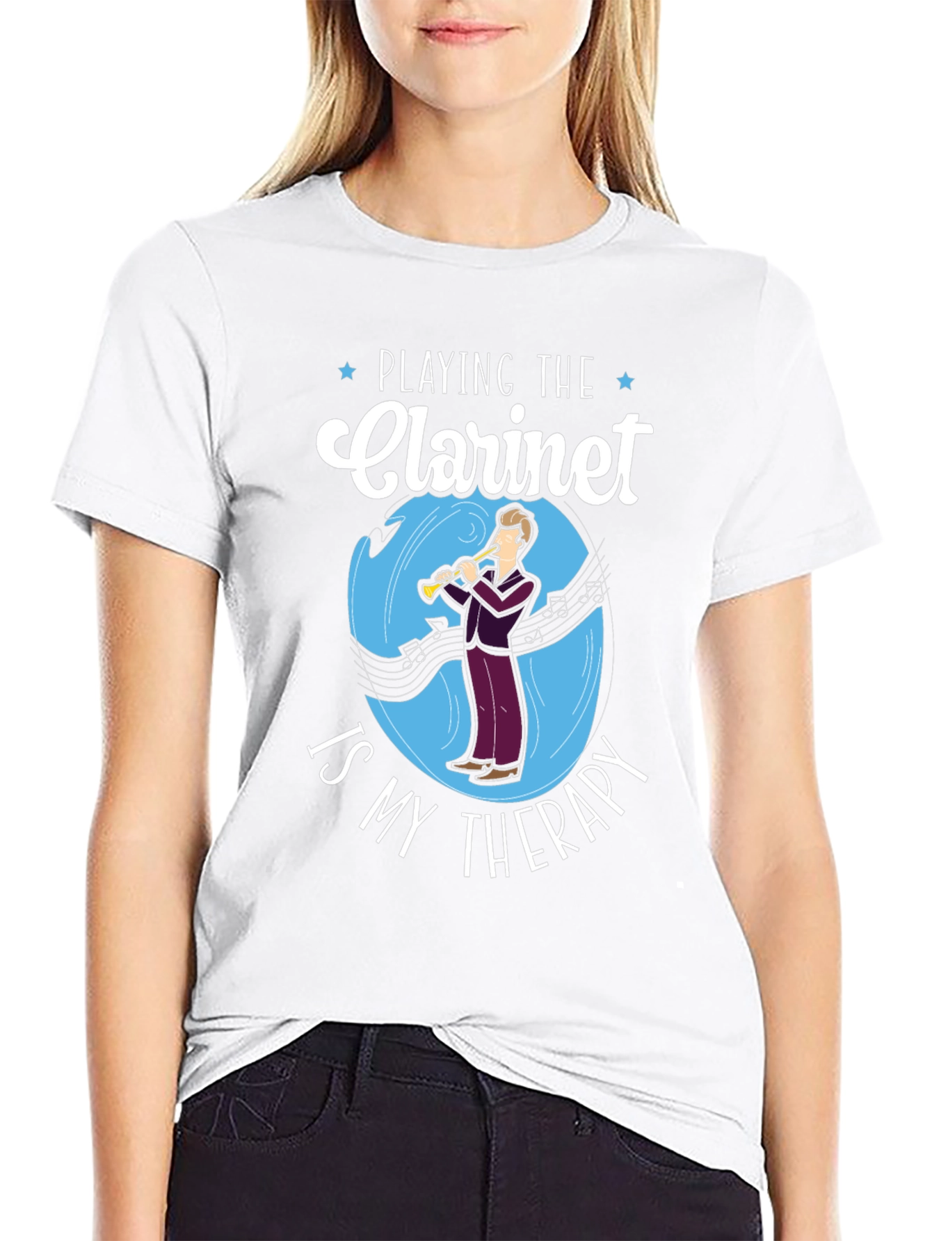 Clarinet Therapy T-Shirt - Music Lover Tee
