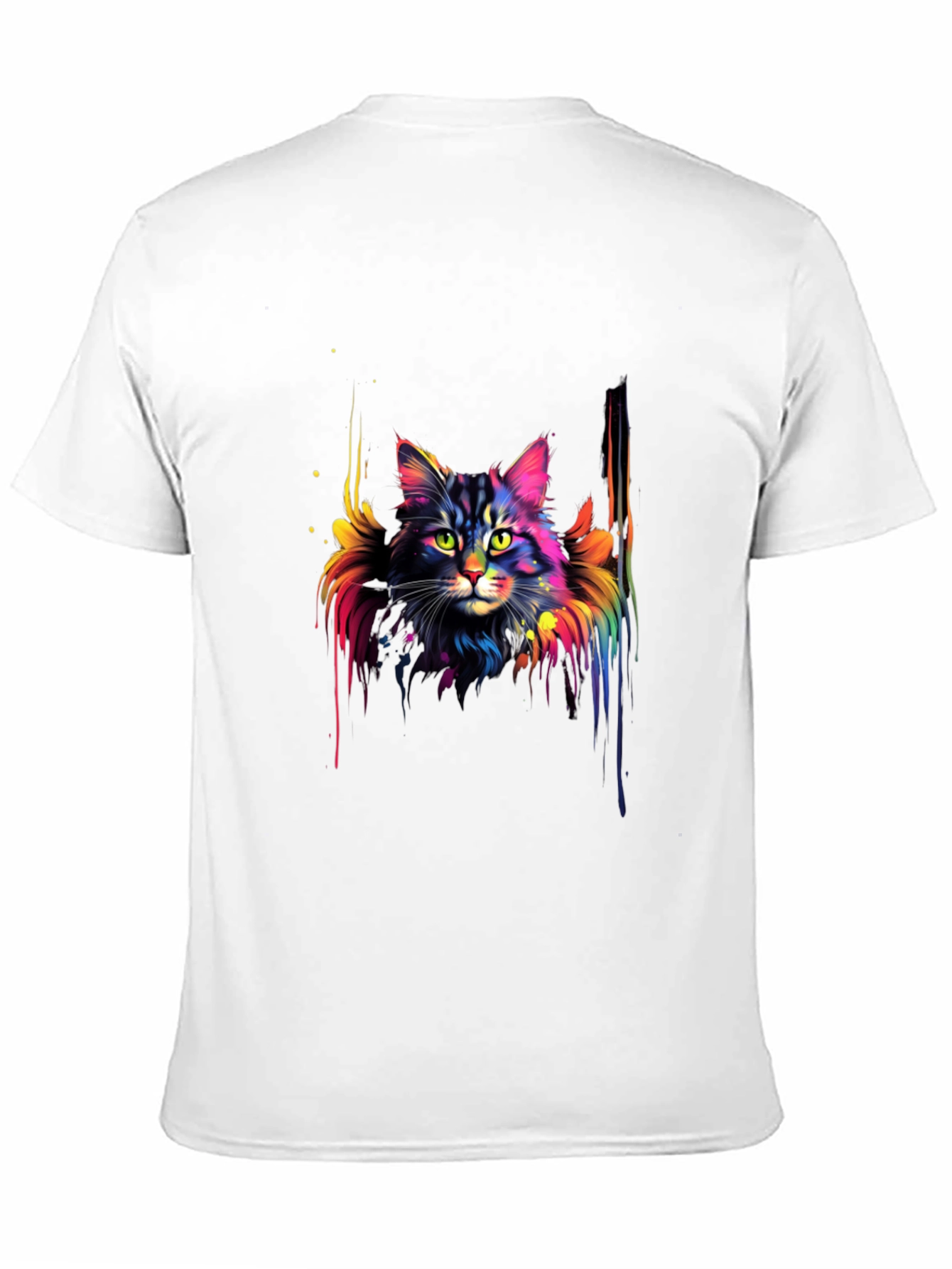Rainbow Cat Graphic Black T-Shirt