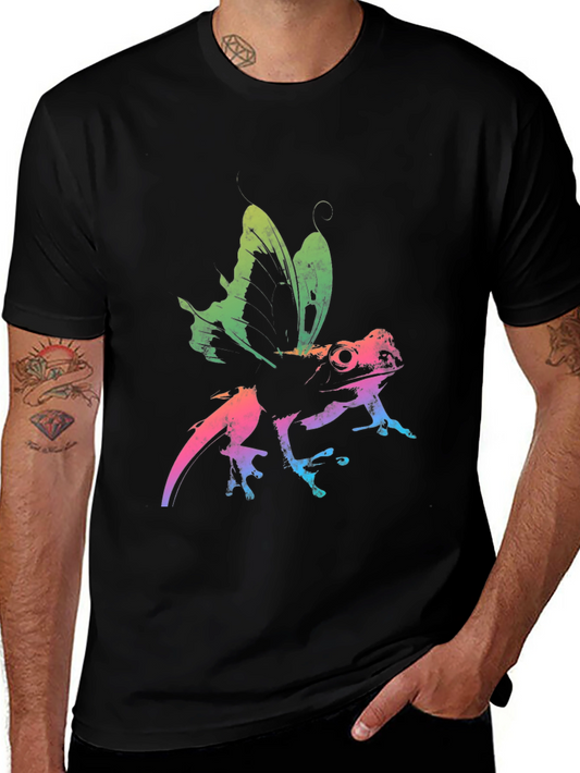 Rainbow Frog Butterfly Graphic Tee